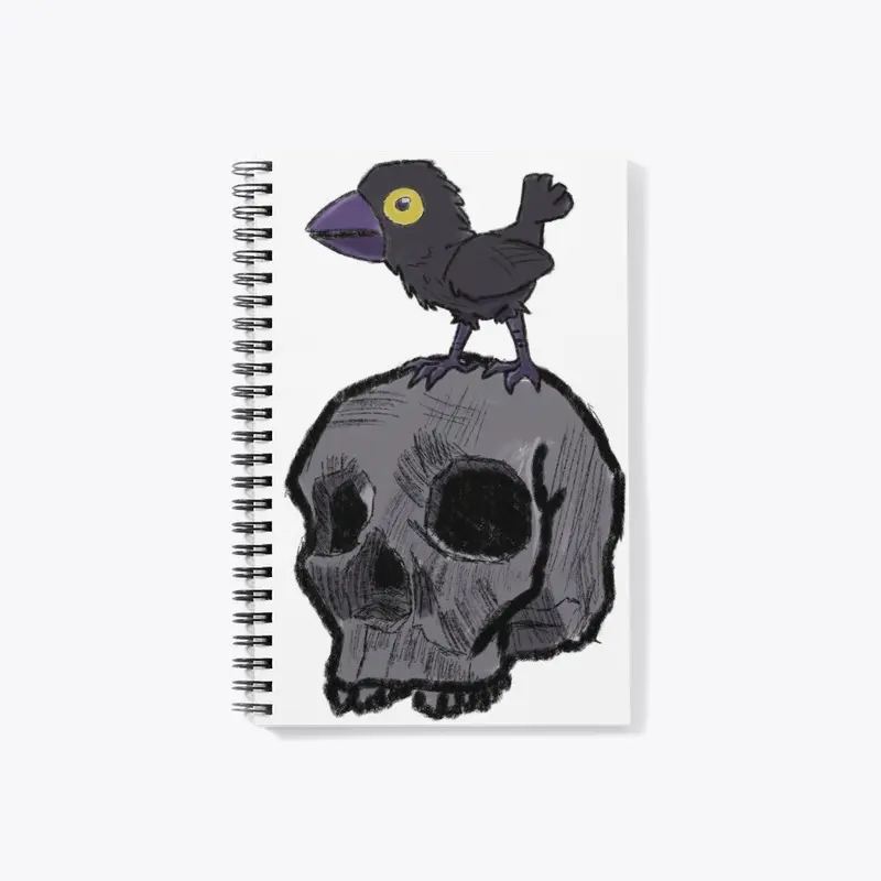 Crow on skull