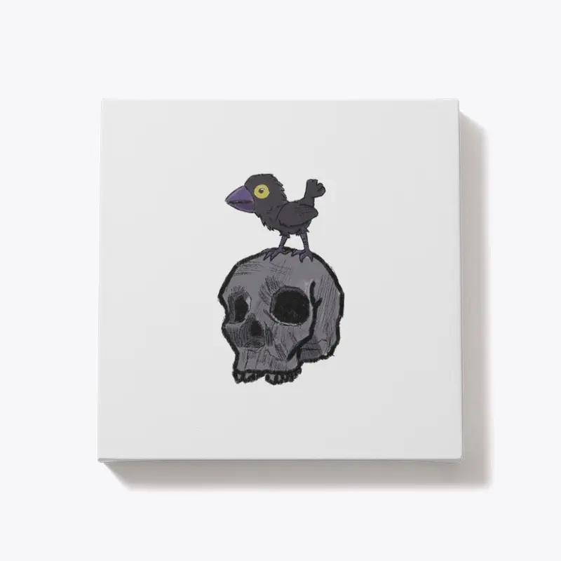 Crow on skull