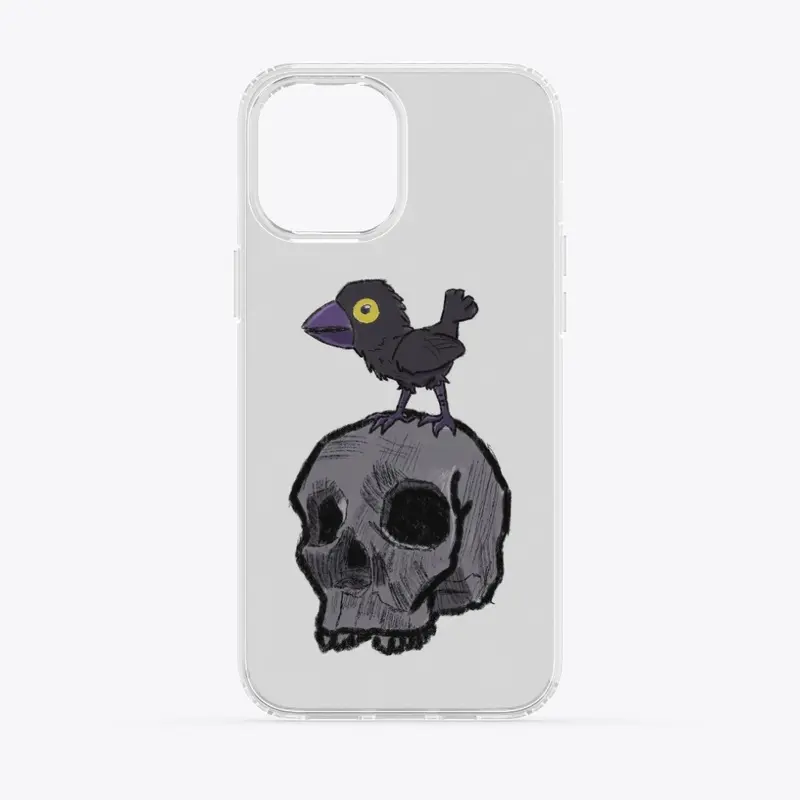 Crow on skull