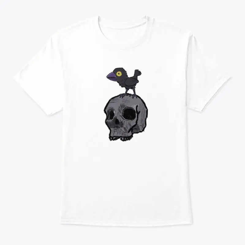 Crow on skull