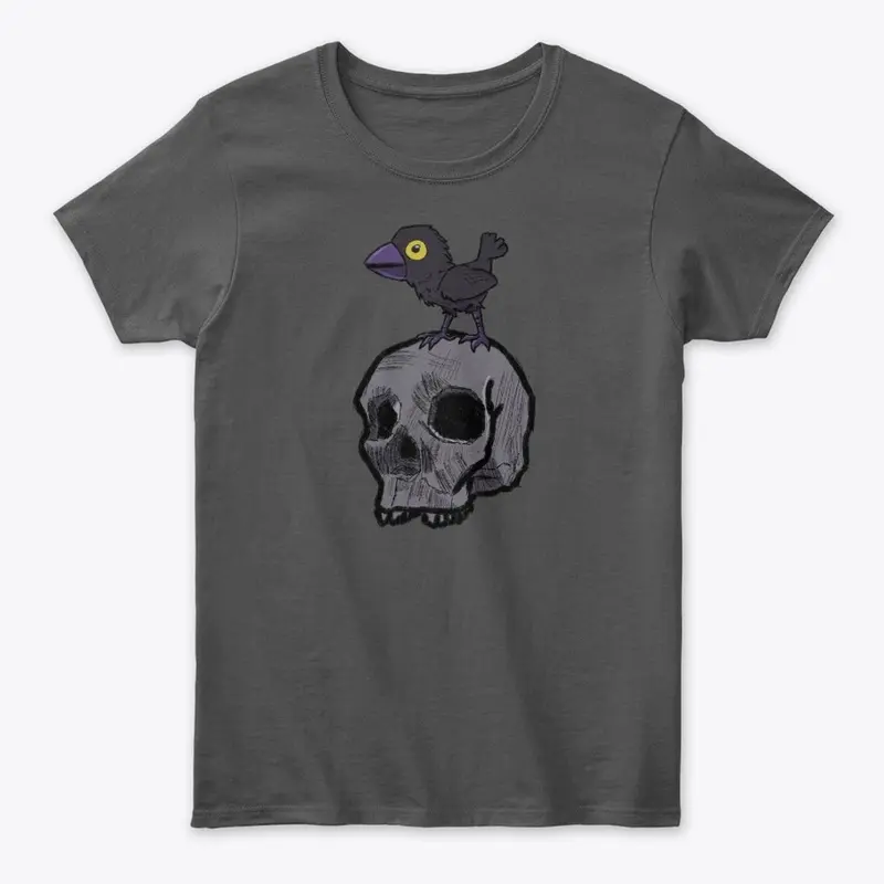 Crow on skull